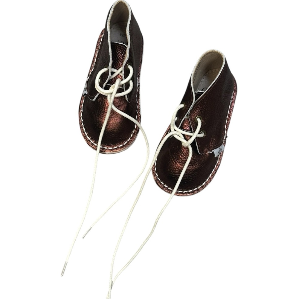 New Monkey Feet sz 12-18 months Metallic Burgundy Booties